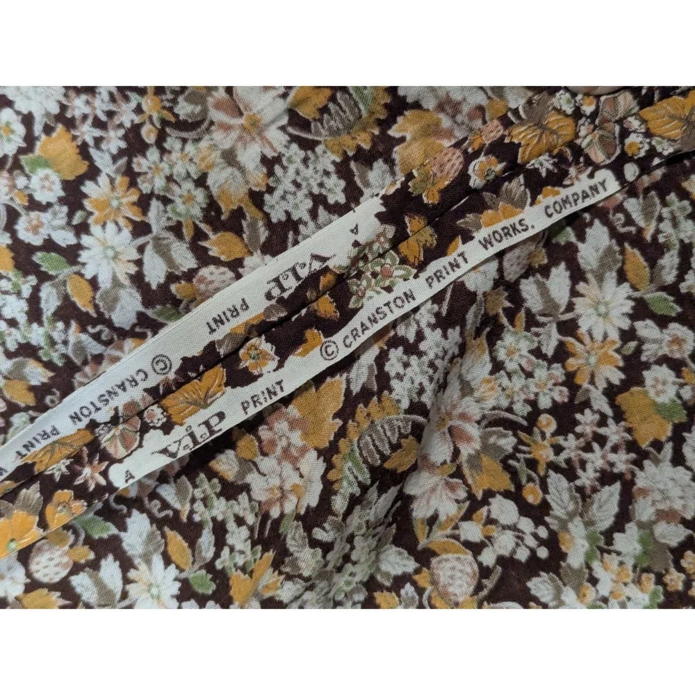 vintage Cranston Print Works VIP material browns gold green floral 112